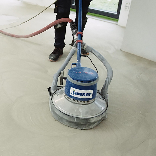 Microcement floor grinding